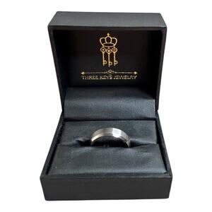 Three Keys Jewelry Mens Tungsten Ring Promise Band Marriage Band with Box Size 7